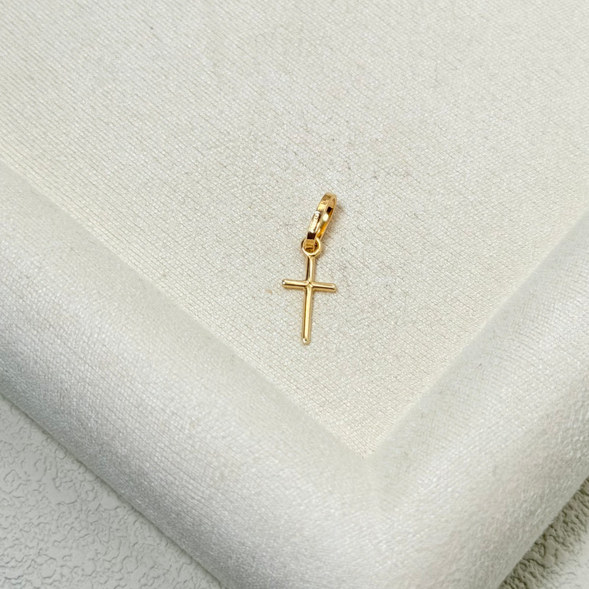 Minimalist Yellow Gold Cross Pendant