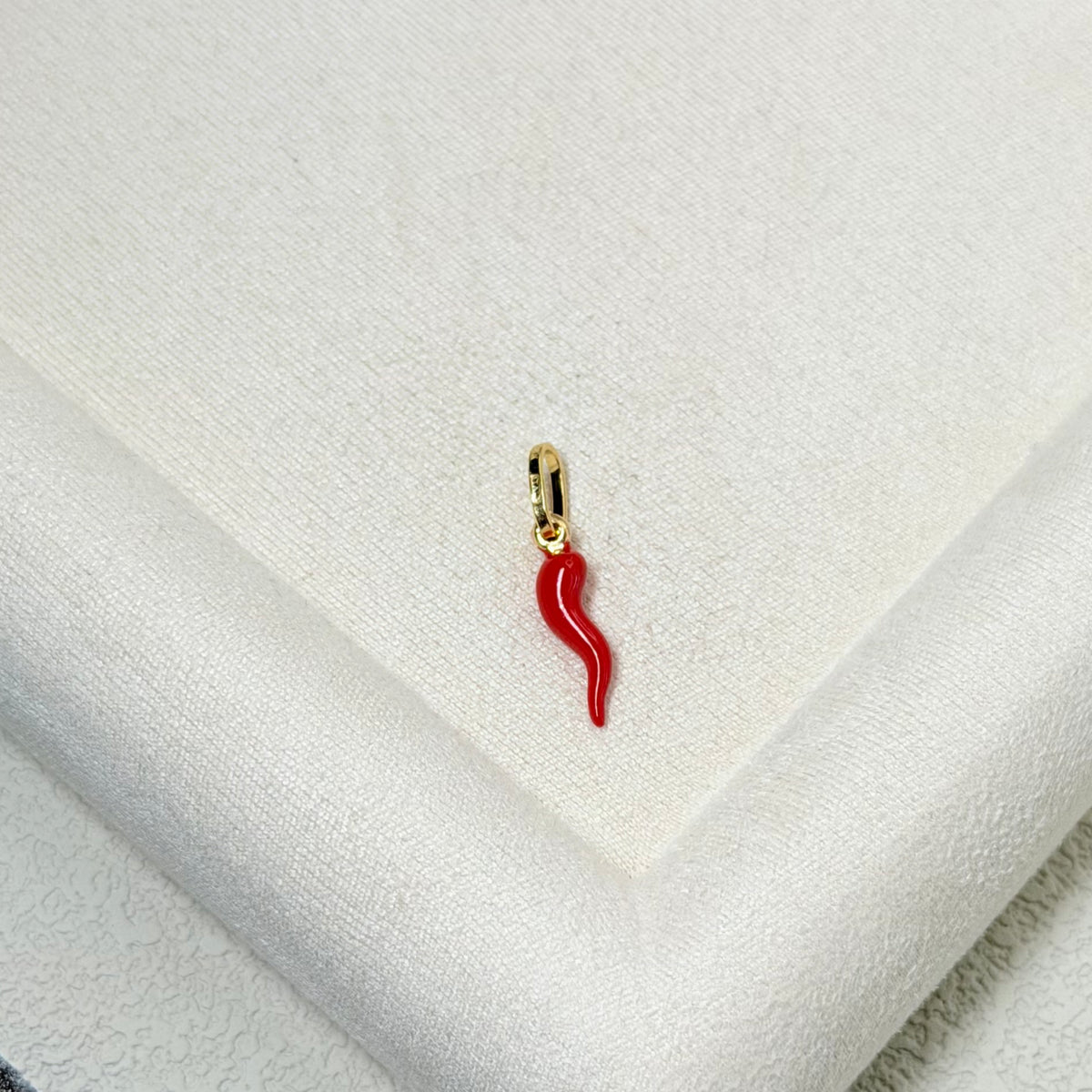 Yellow Gold Red Coral Cornicello Pendant