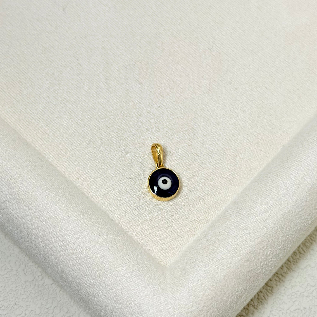 Yellow Gold Black Onyx Evil Eye Pendant