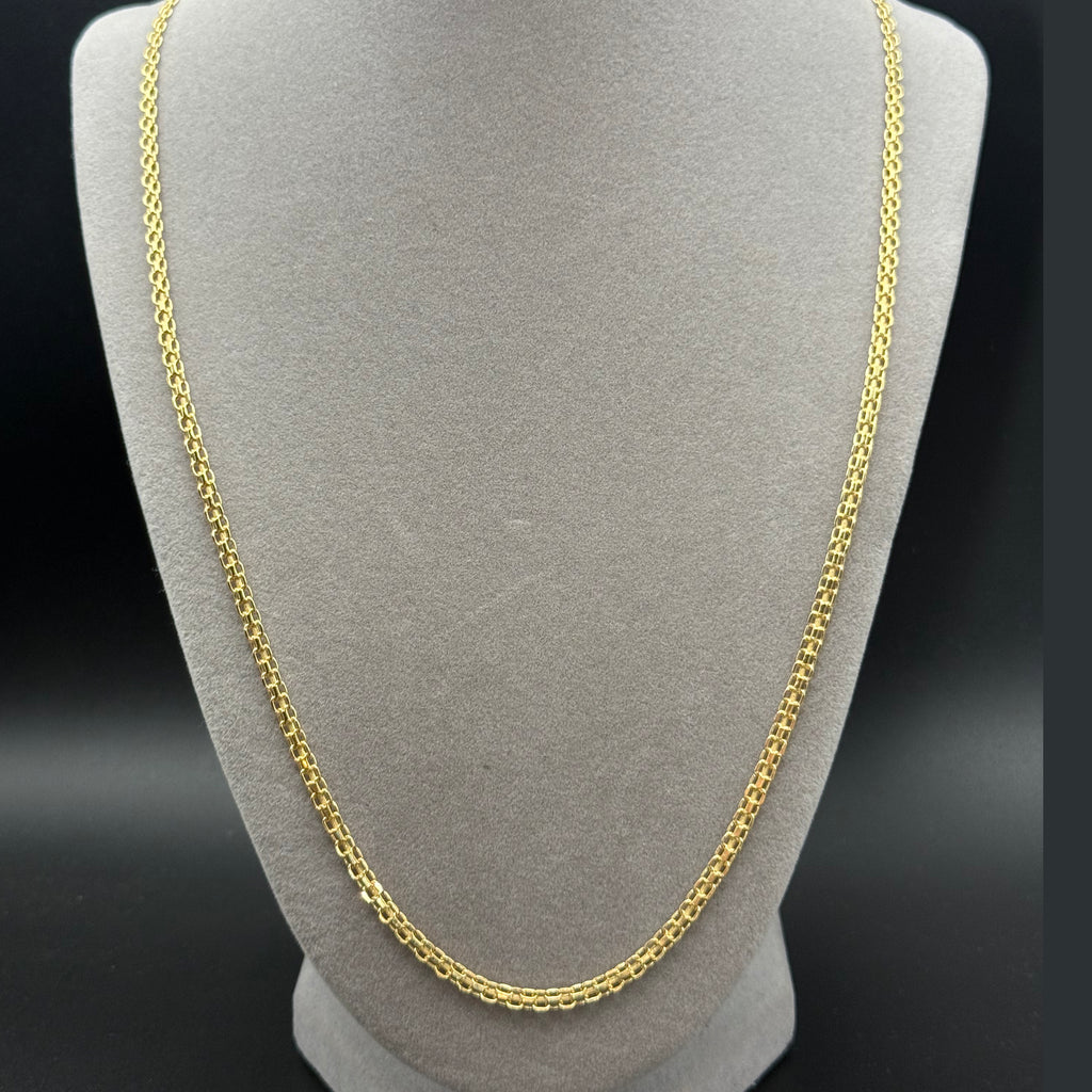 Yellow Gold Woven Link Chain Necklace