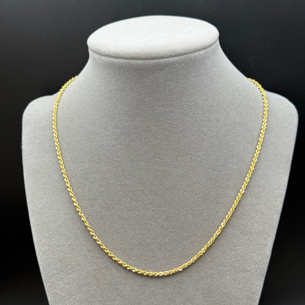 Classic Yellow Gold Rope Chain Necklace