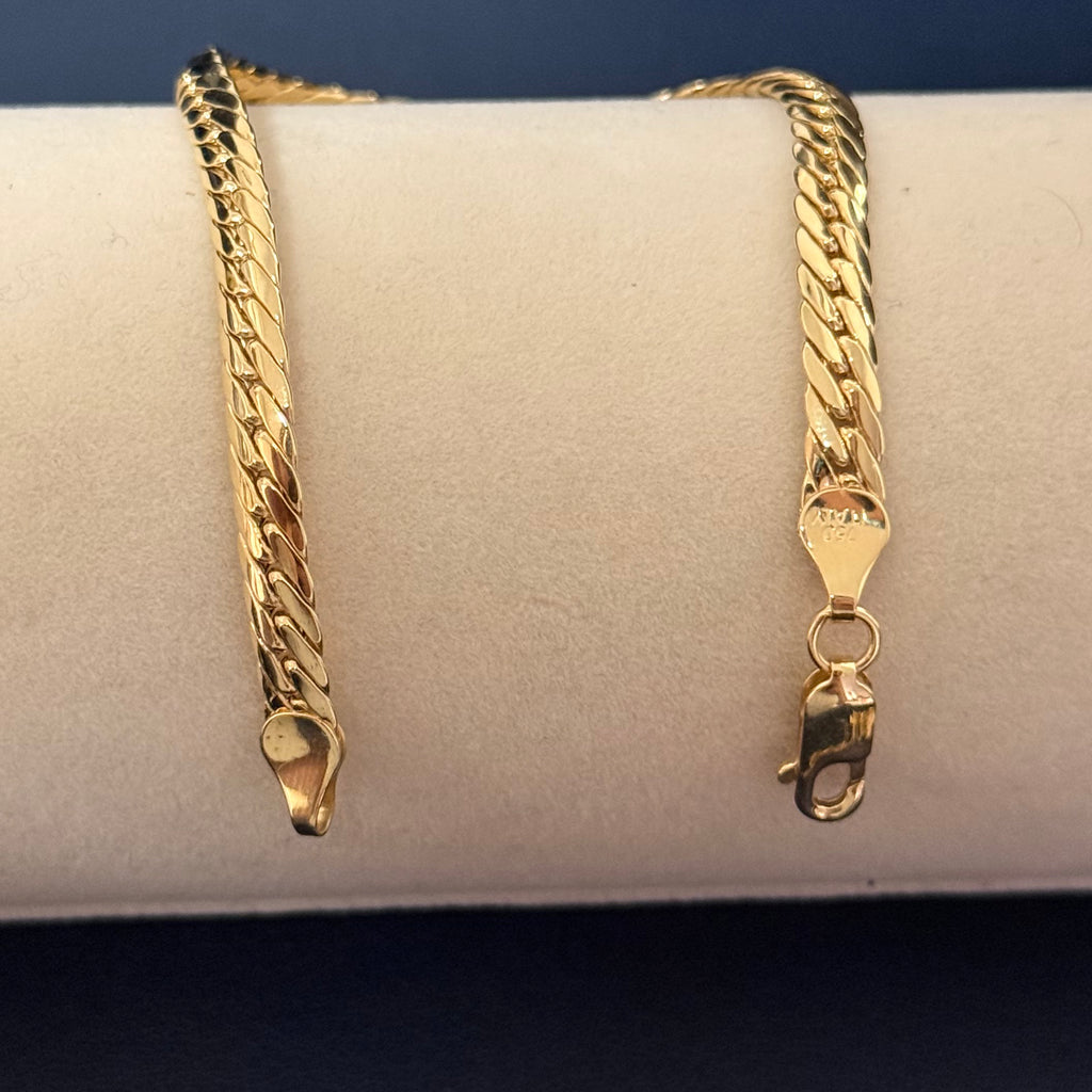Classic Woven Link Chain Bracelet in Yellow Gold