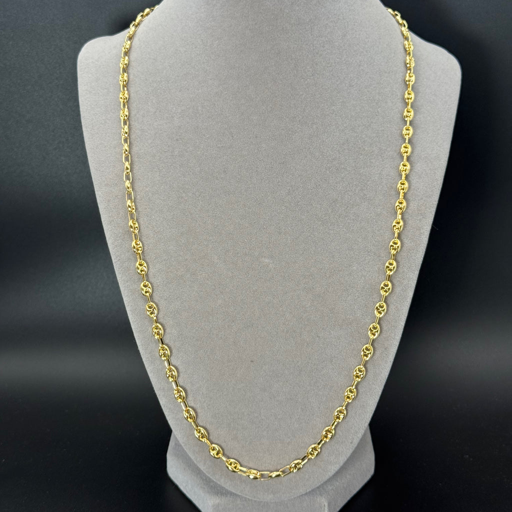 Yellow Gold Mariner Link Chain Necklace