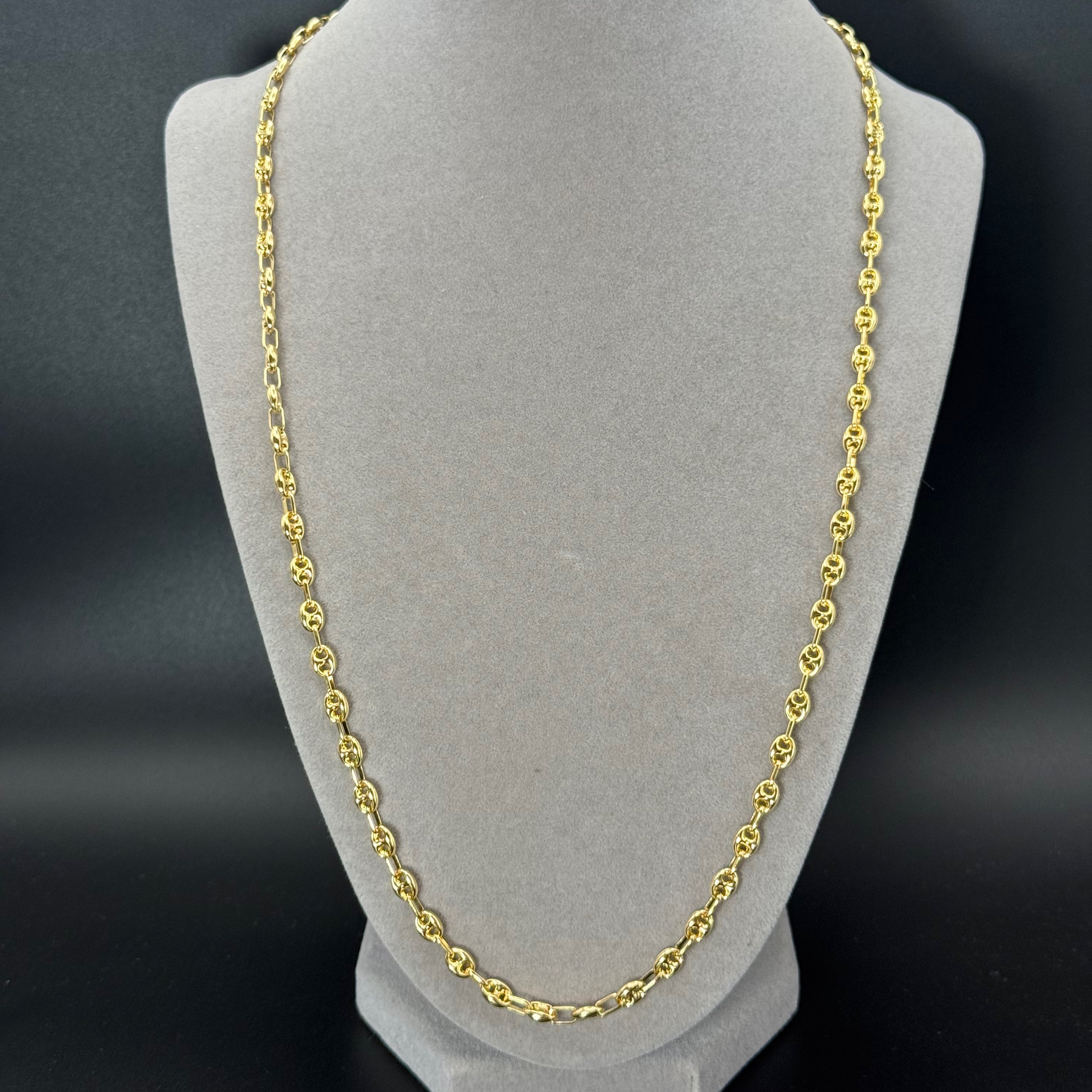 Yellow Gold Mariner Link Chain Necklace