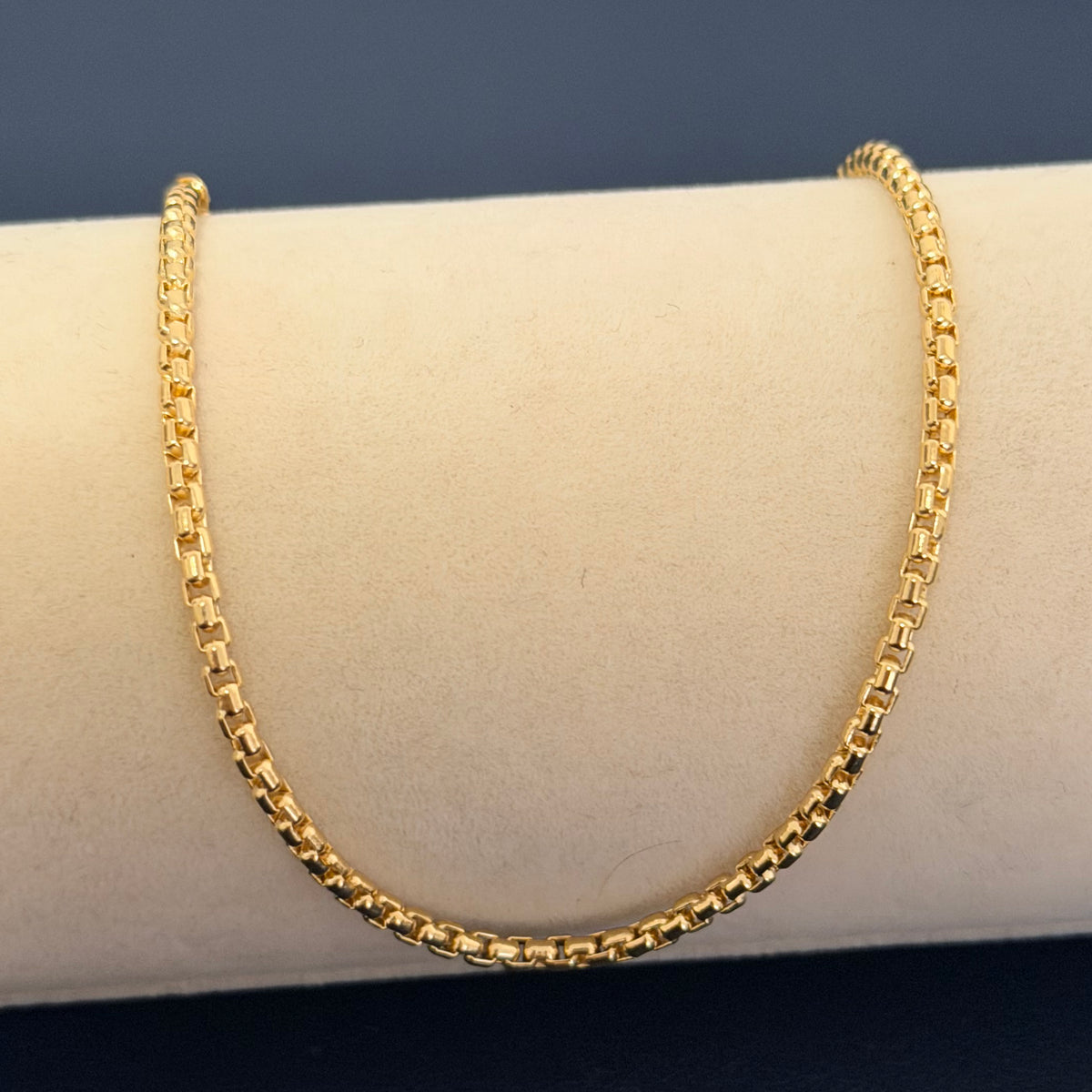 Yellow Gold Box Chain Bracelet