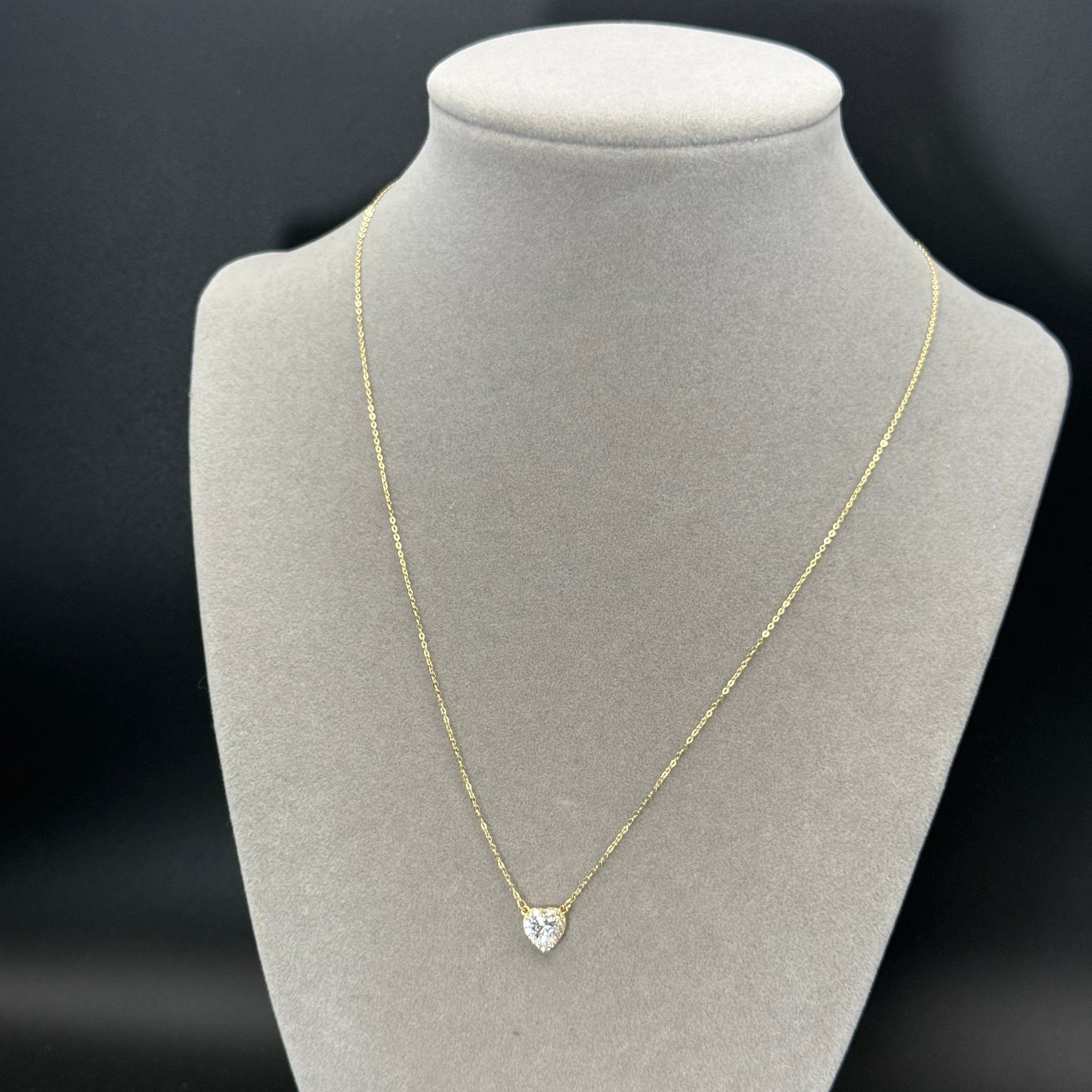 Delicate Yellow Gold Zircon Chain Necklace
