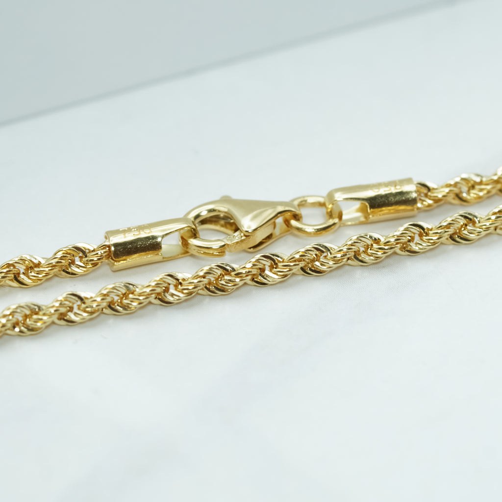 Classic Yellow Gold Rope Chain Necklace