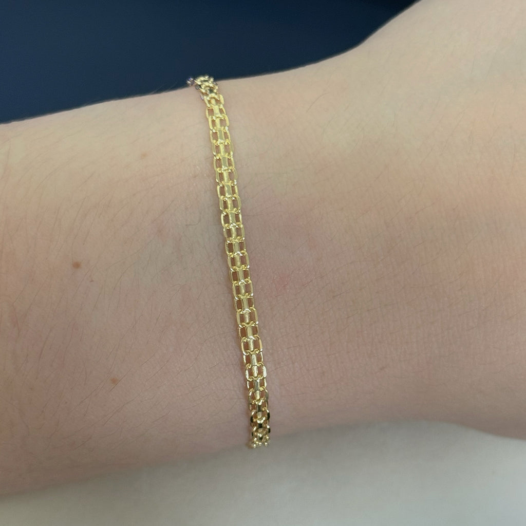 Classic Yellow Gold Woven Chain Bracelet