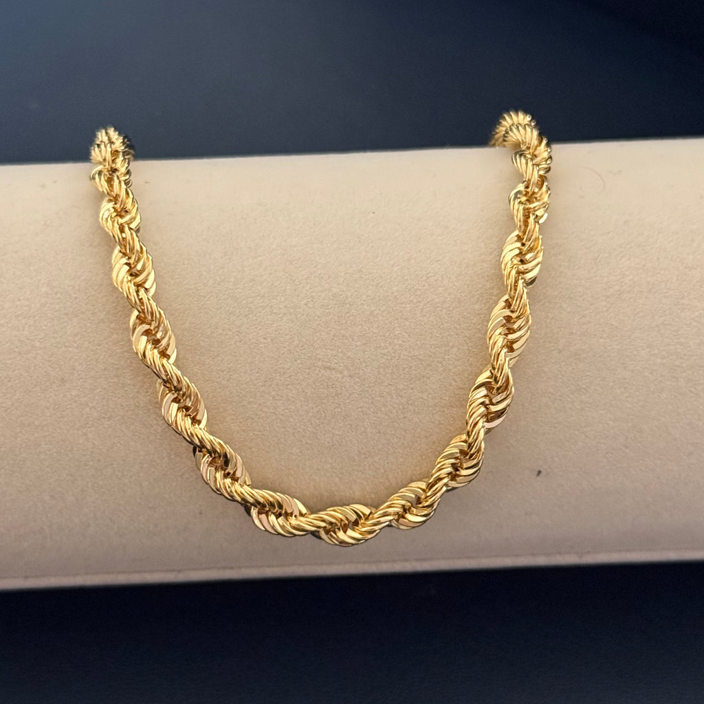Classic Rope Chain Bracelet in Yellow Gold