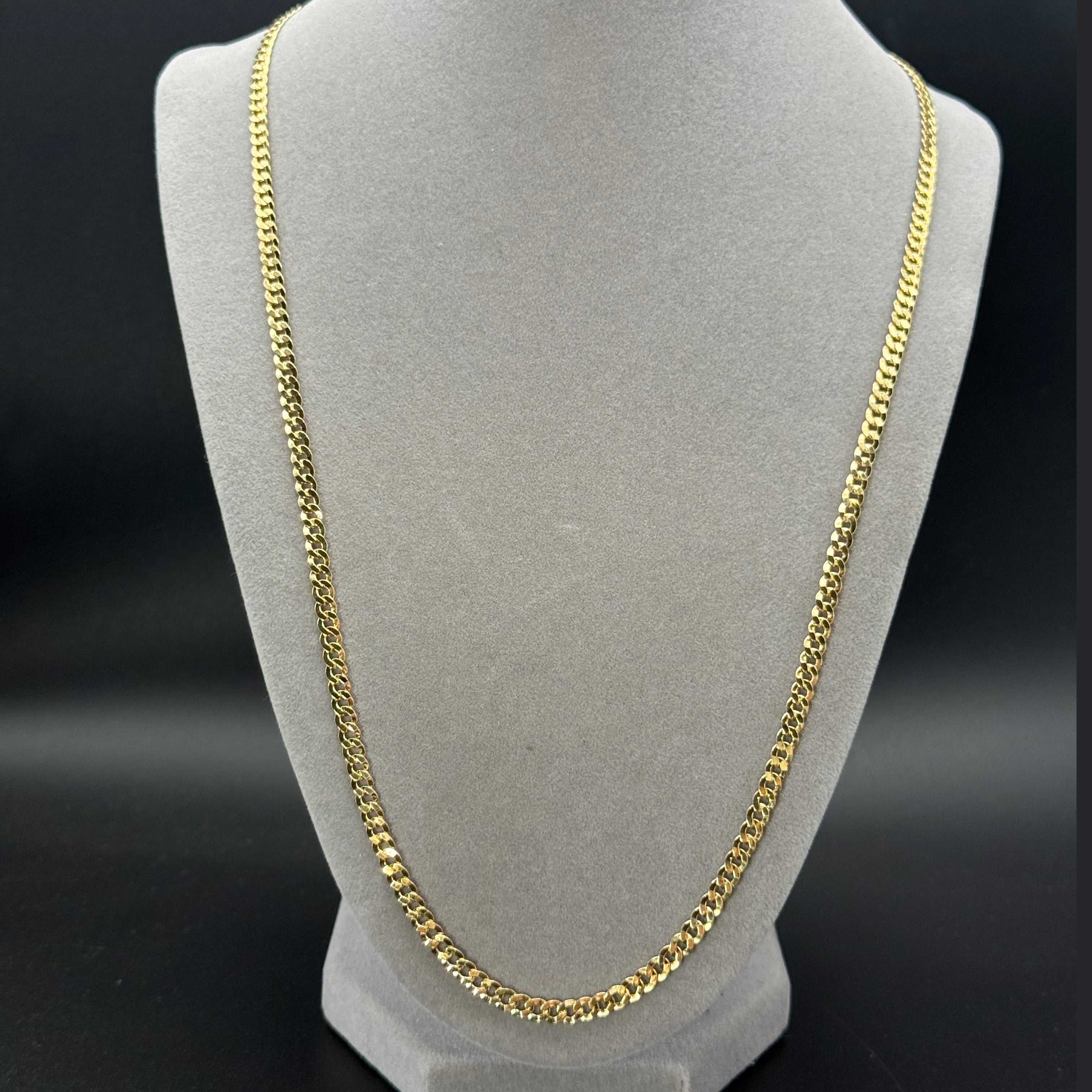 Yellow Gold Cuban Chain Necklace
