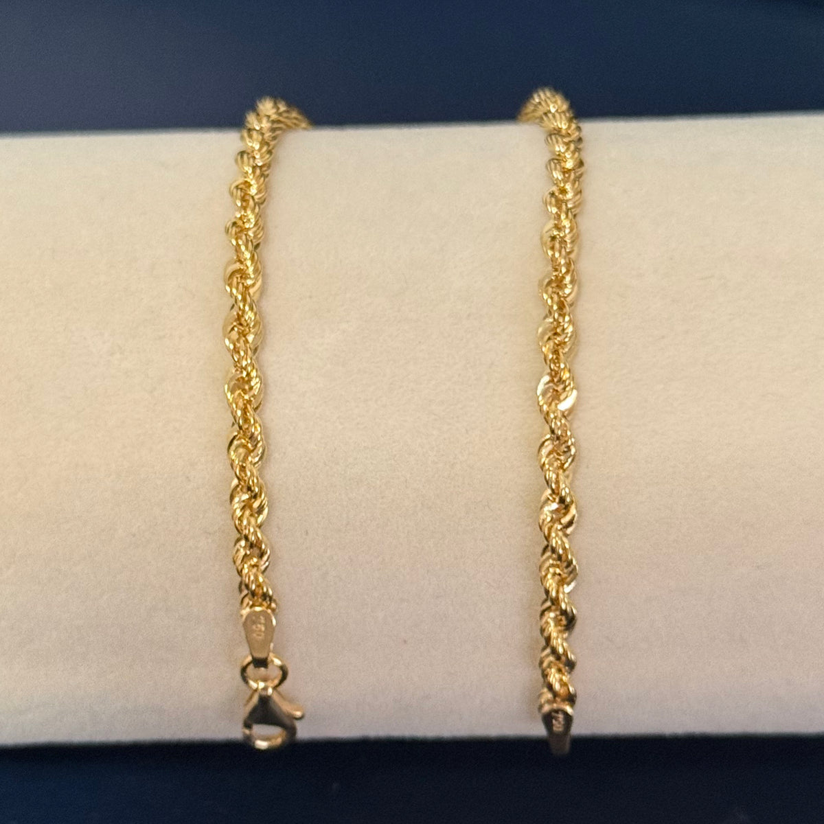 Classic Rope Chain Bracelet in Yellow Gold