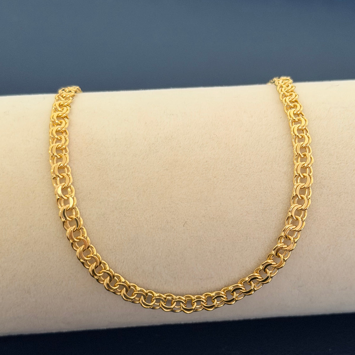 Yellow Gold Double Link Chain Bracelet