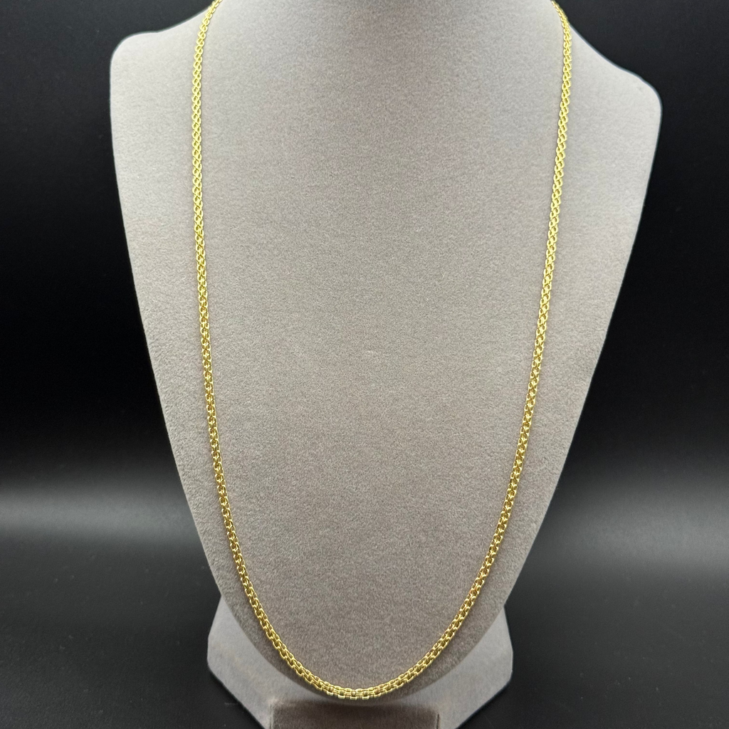Yellow Gold Woven Link Chain Necklace