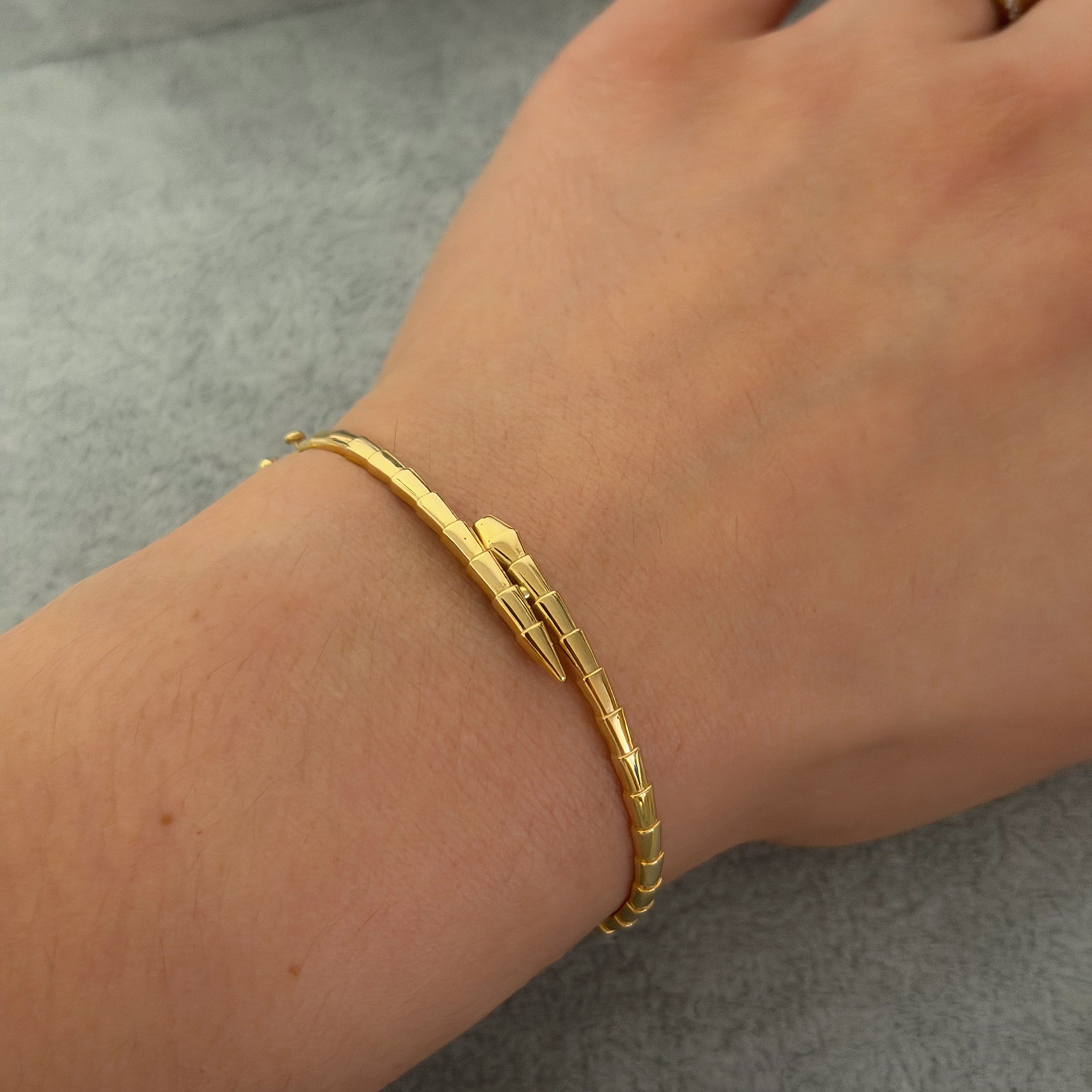 Yellow Gold Serpent Wrap Bangle