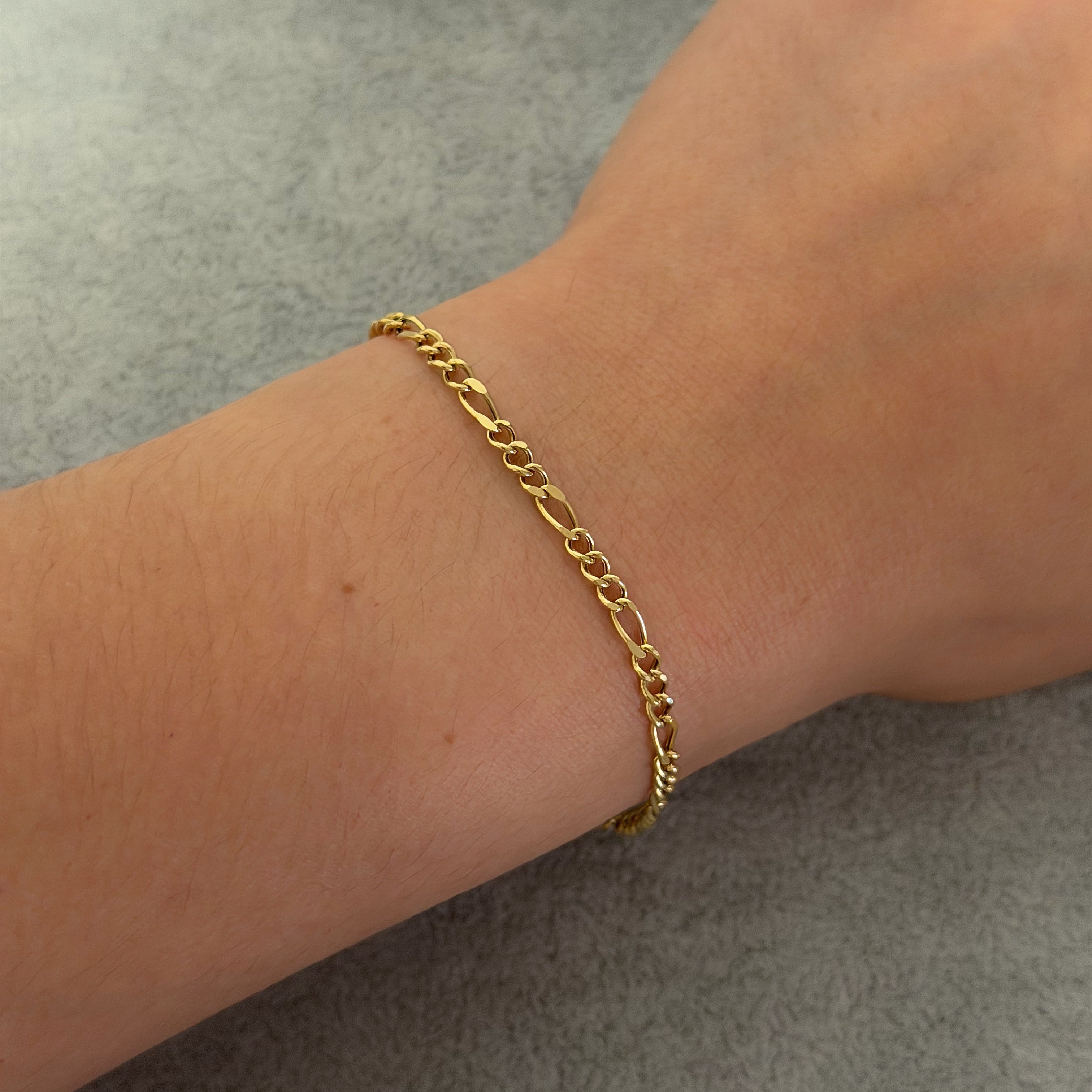 Yellow Gold Figaro Chain Bracelet