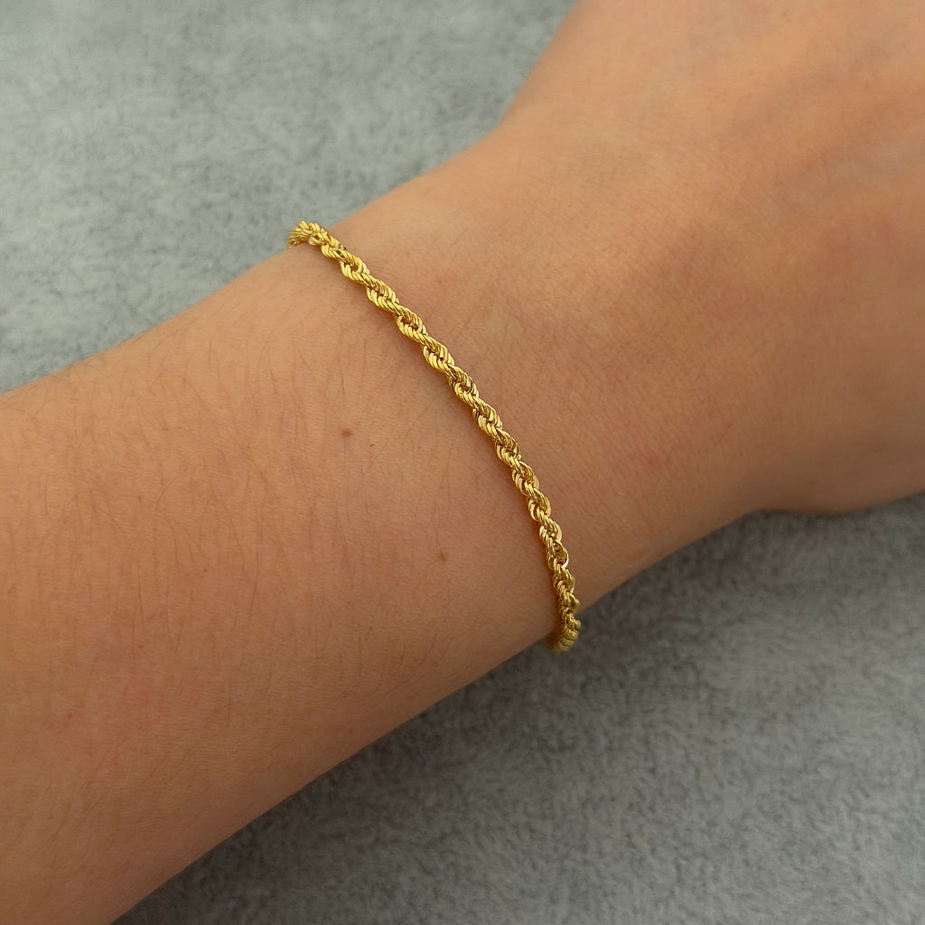 Yellow Gold Rope Chain Bracelet