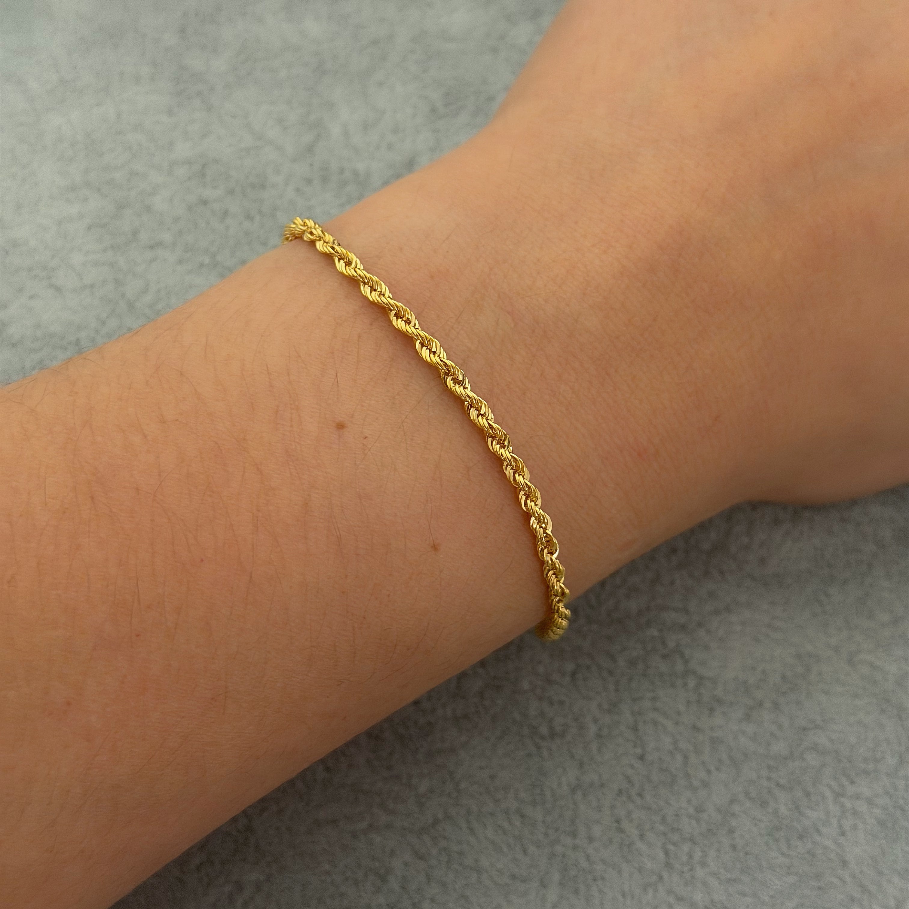 Yellow Gold Rope Chain Bracelet