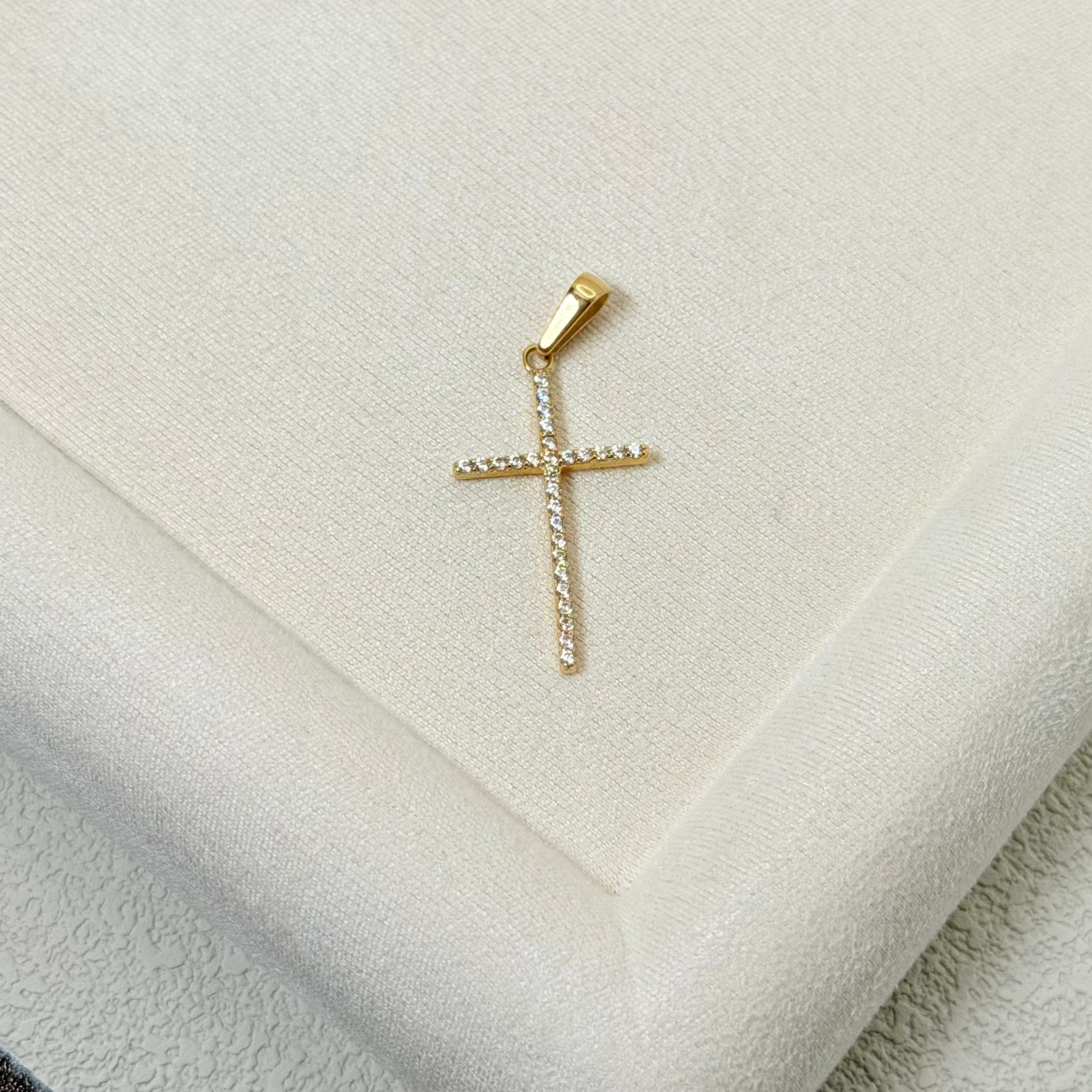Yellow Gold Diamond Cross Pendant