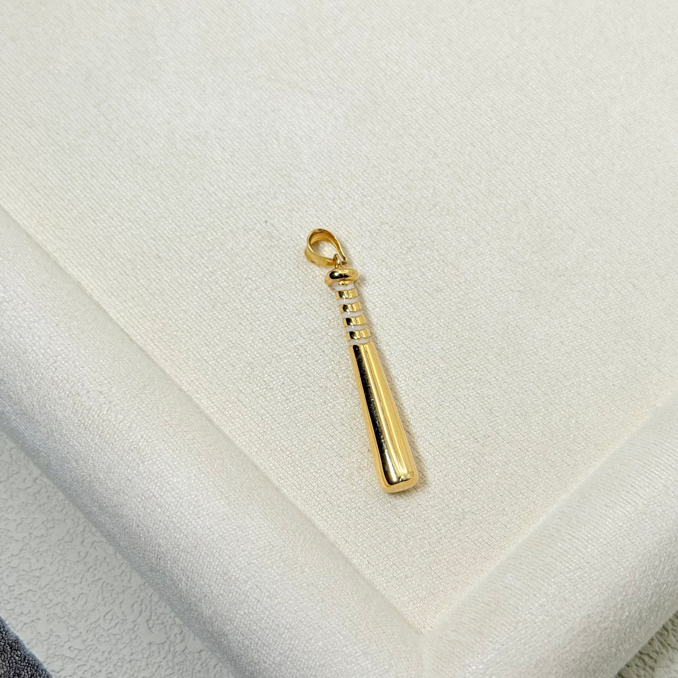 Yellow Gold Baseball Bat Pendant