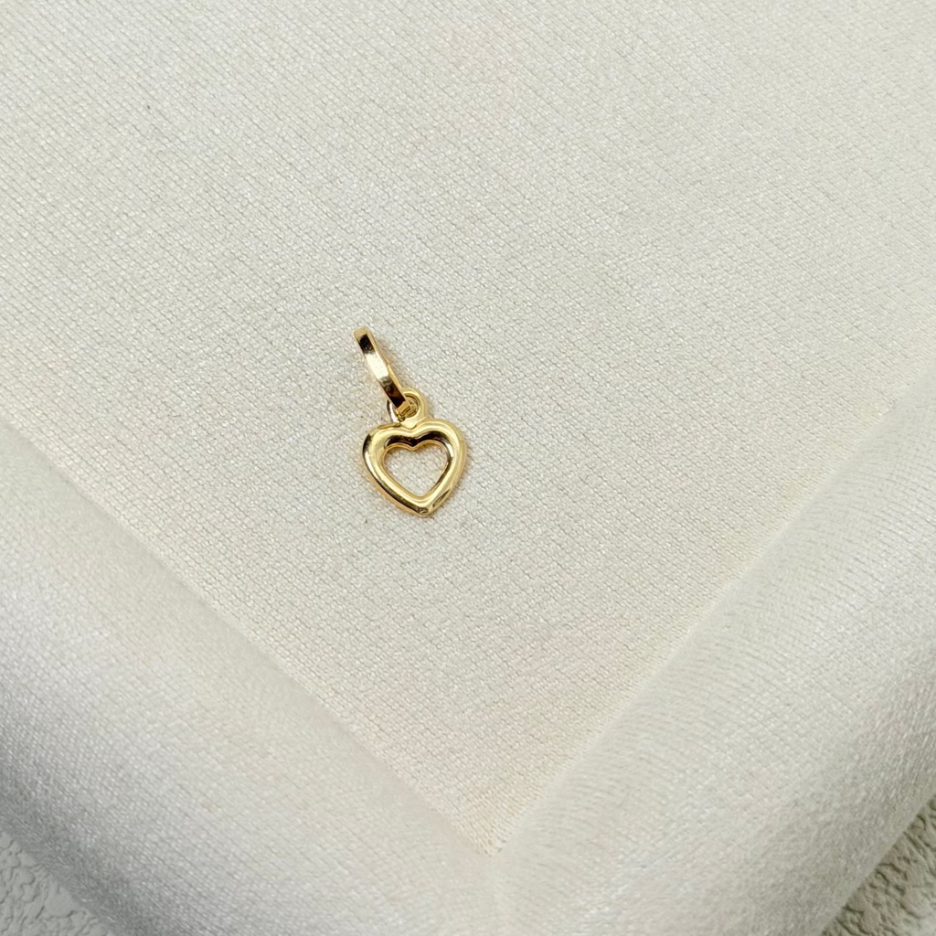 Open Heart Charm Pendant — Yellow Gold
