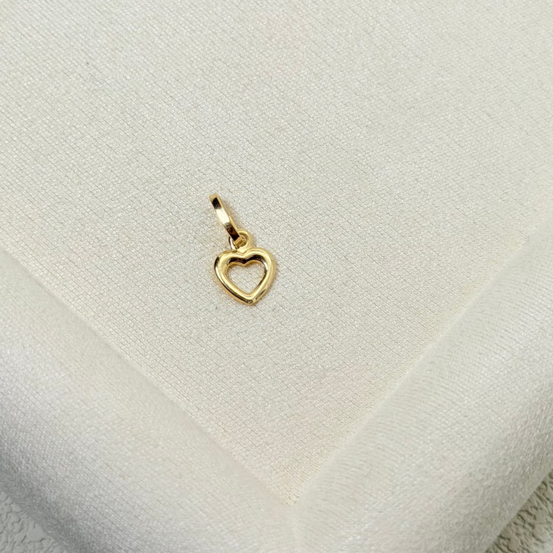 Open Heart Charm Pendant — Yellow Gold