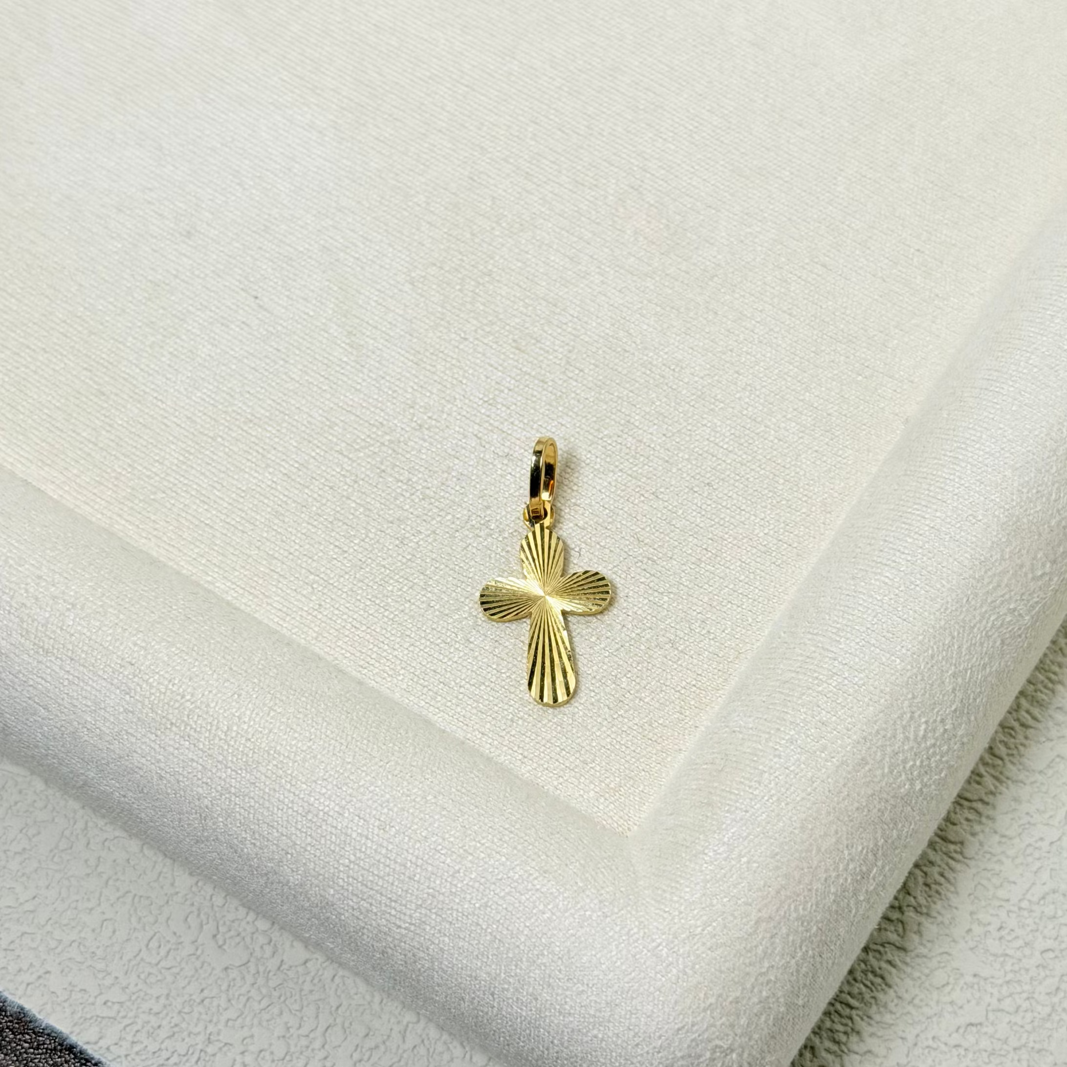 Textured Yellow Gold Cross Pendant