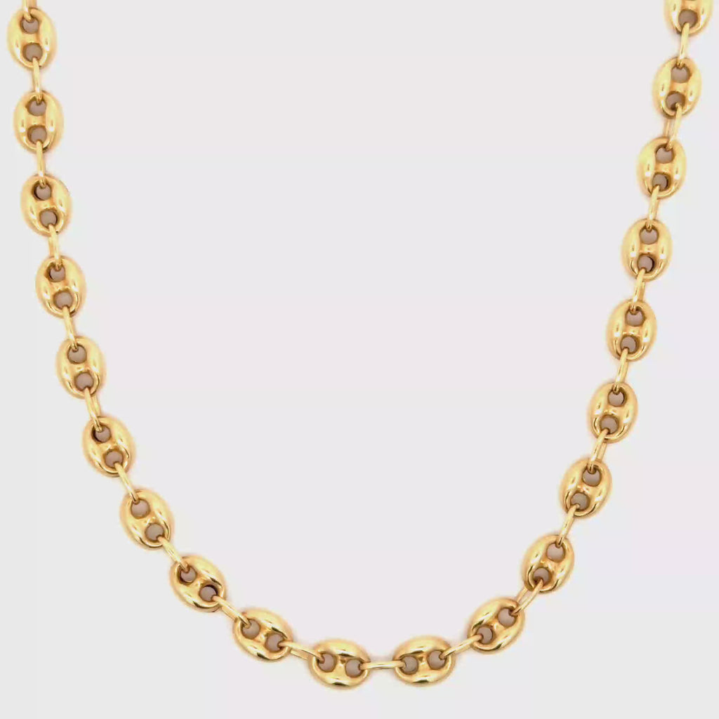 Classic Yellow Gold Mariner Link Chain Necklace