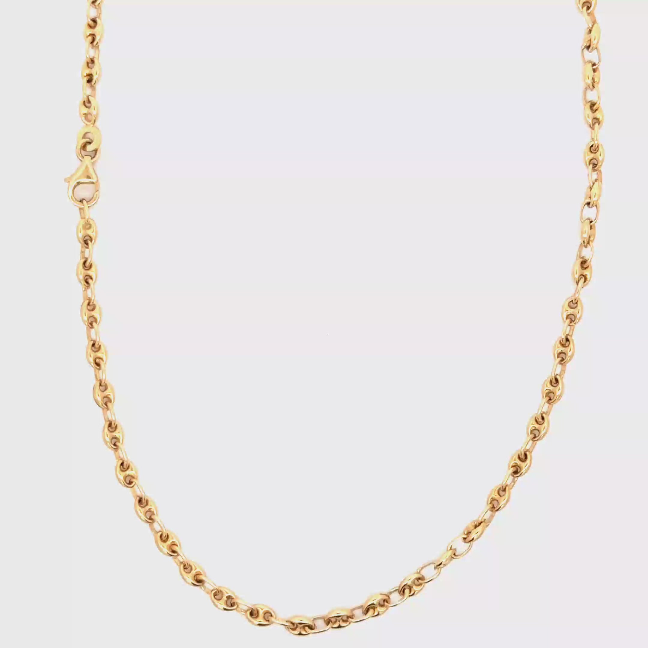 18k Yellow Gold Mariner Link Chain Necklace