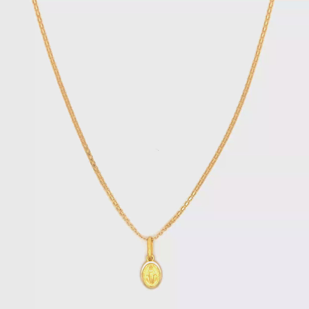 Yellow Gold Charm Necklace with Artistic and Inscribed Detailing