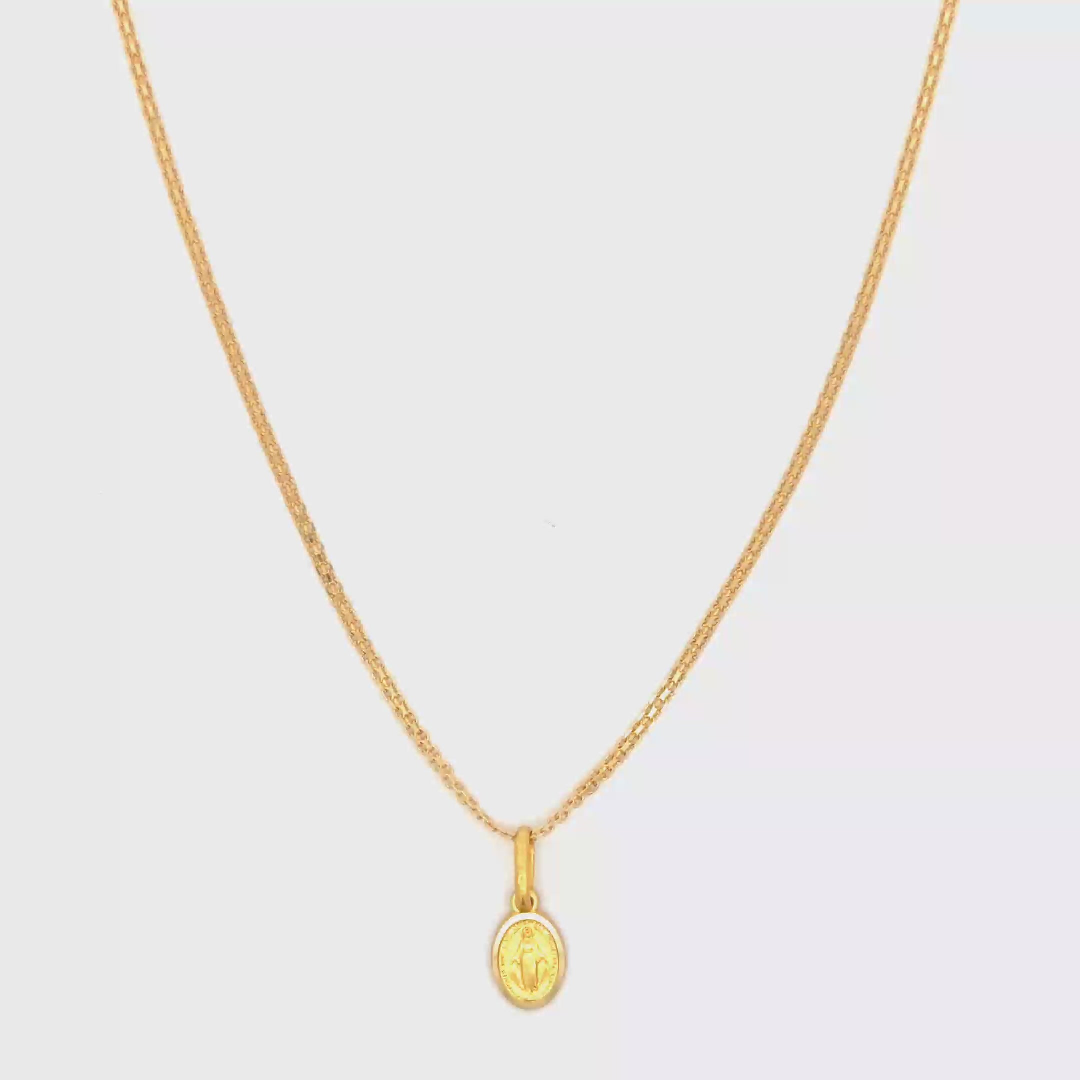 Yellow Gold Charm Necklace with Artistic and Inscribed Detailing