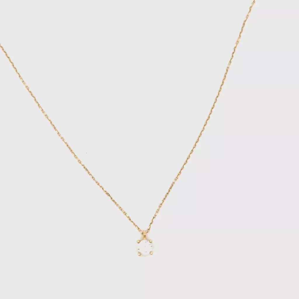 Yellow Gold brillant Solitaire Pendant Necklace