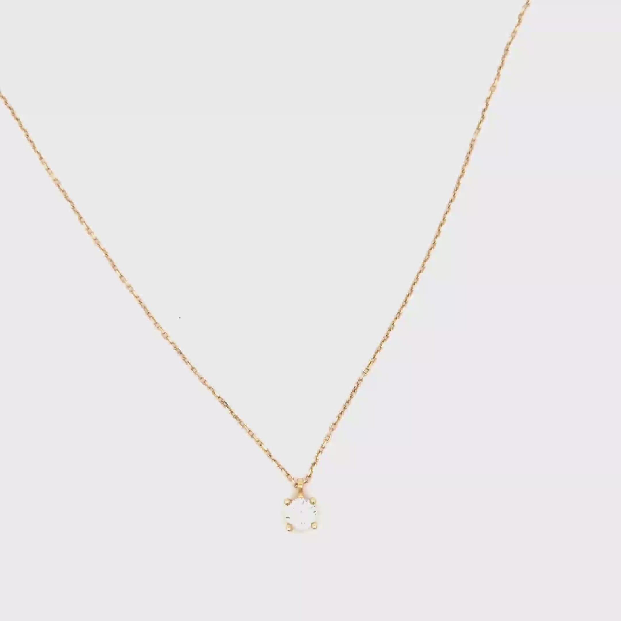 Yellow Gold brillant Solitaire Pendant Necklace