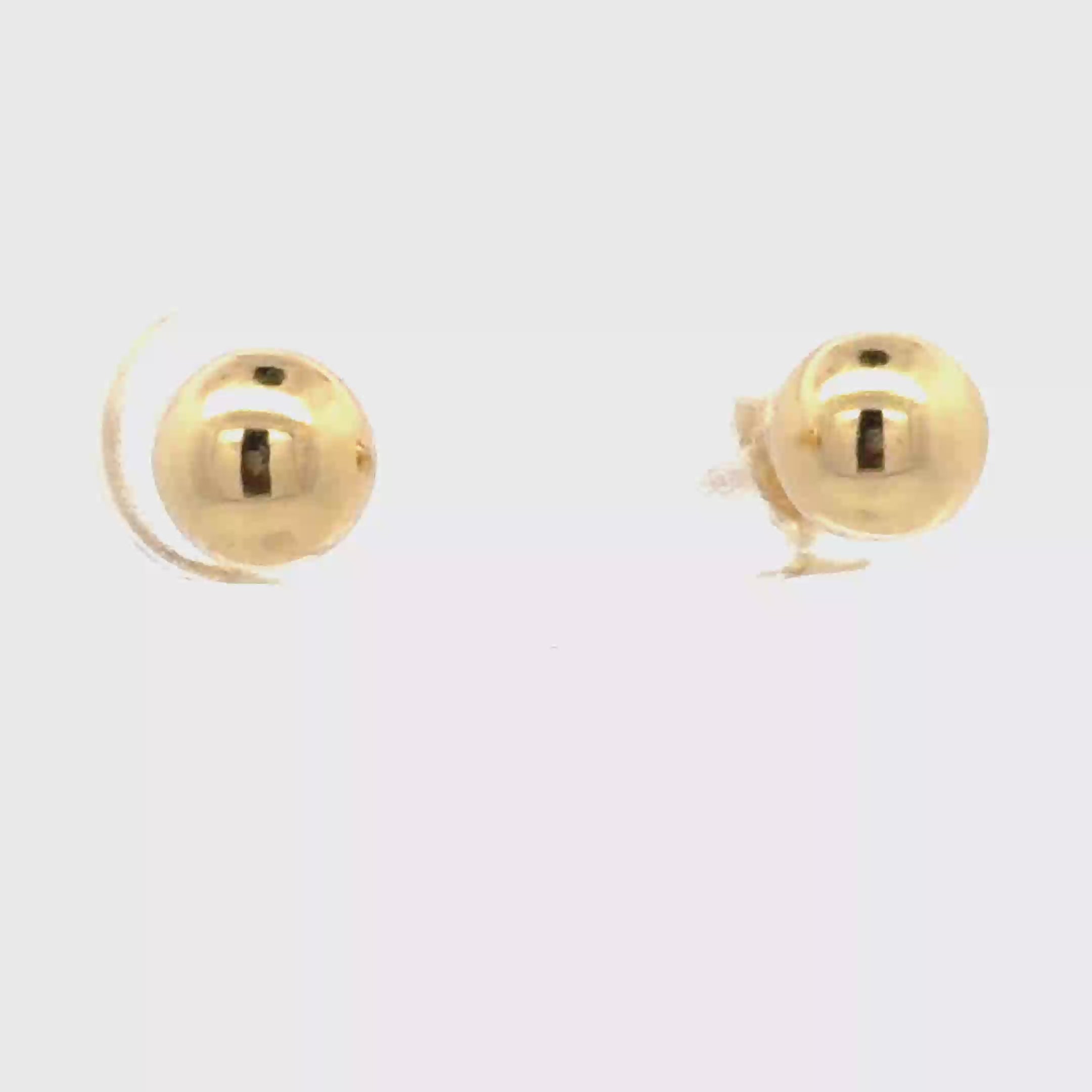 Classic Yellow Gold Ball Stud Earrings