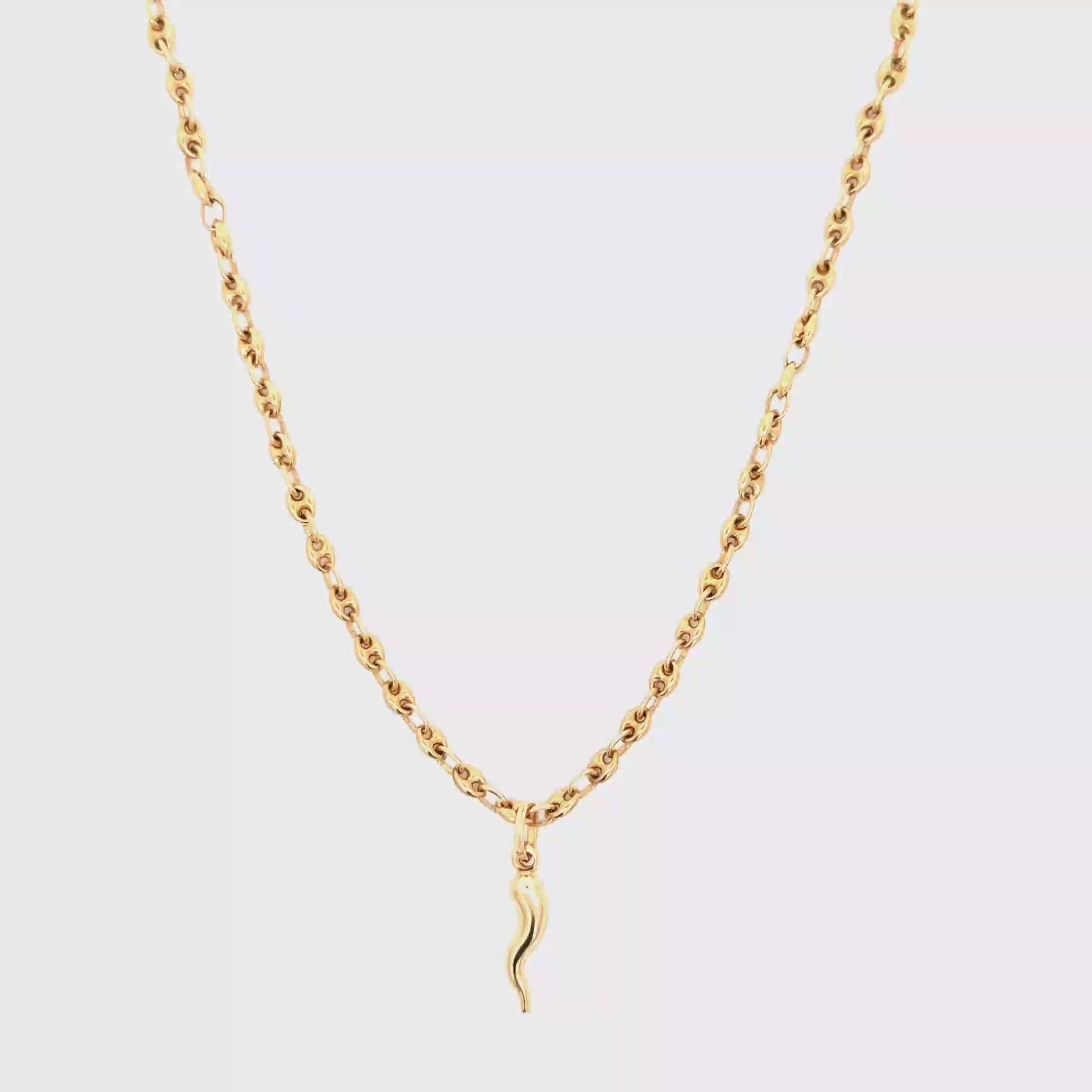 Yellow Gold Mariner Link Chain Necklace