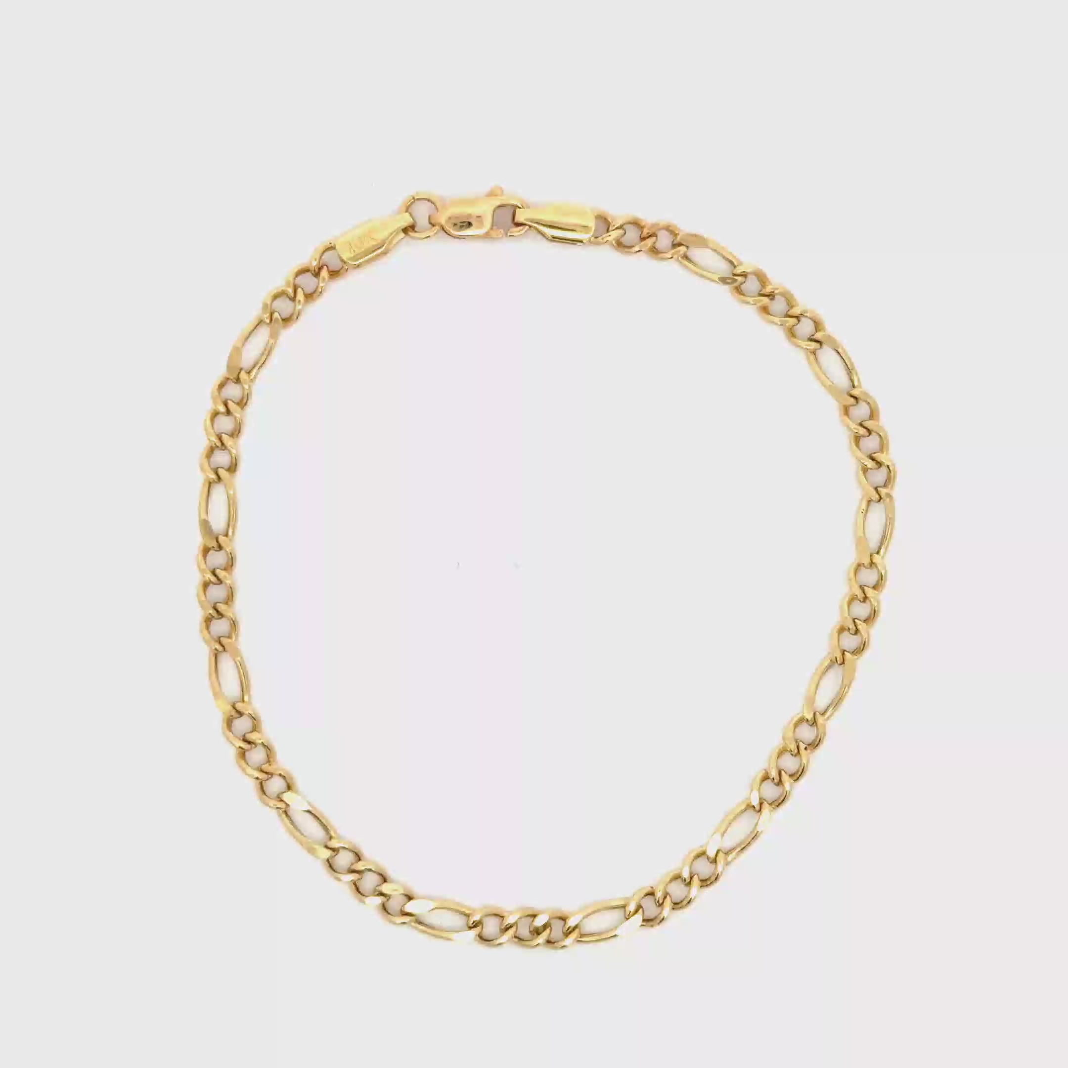 18k Yellow Gold Figaro Chain Bracelet