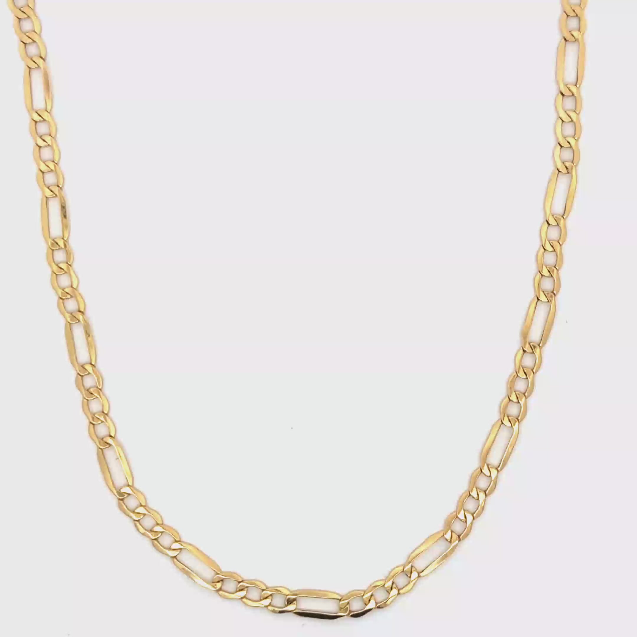 Classic Yellow Gold Figaro Chain Necklace