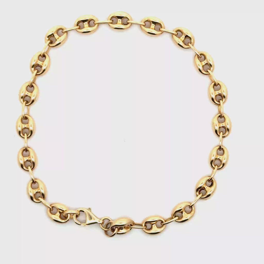 Elegant Yellow Gold Mariner Link Chain Bracelet