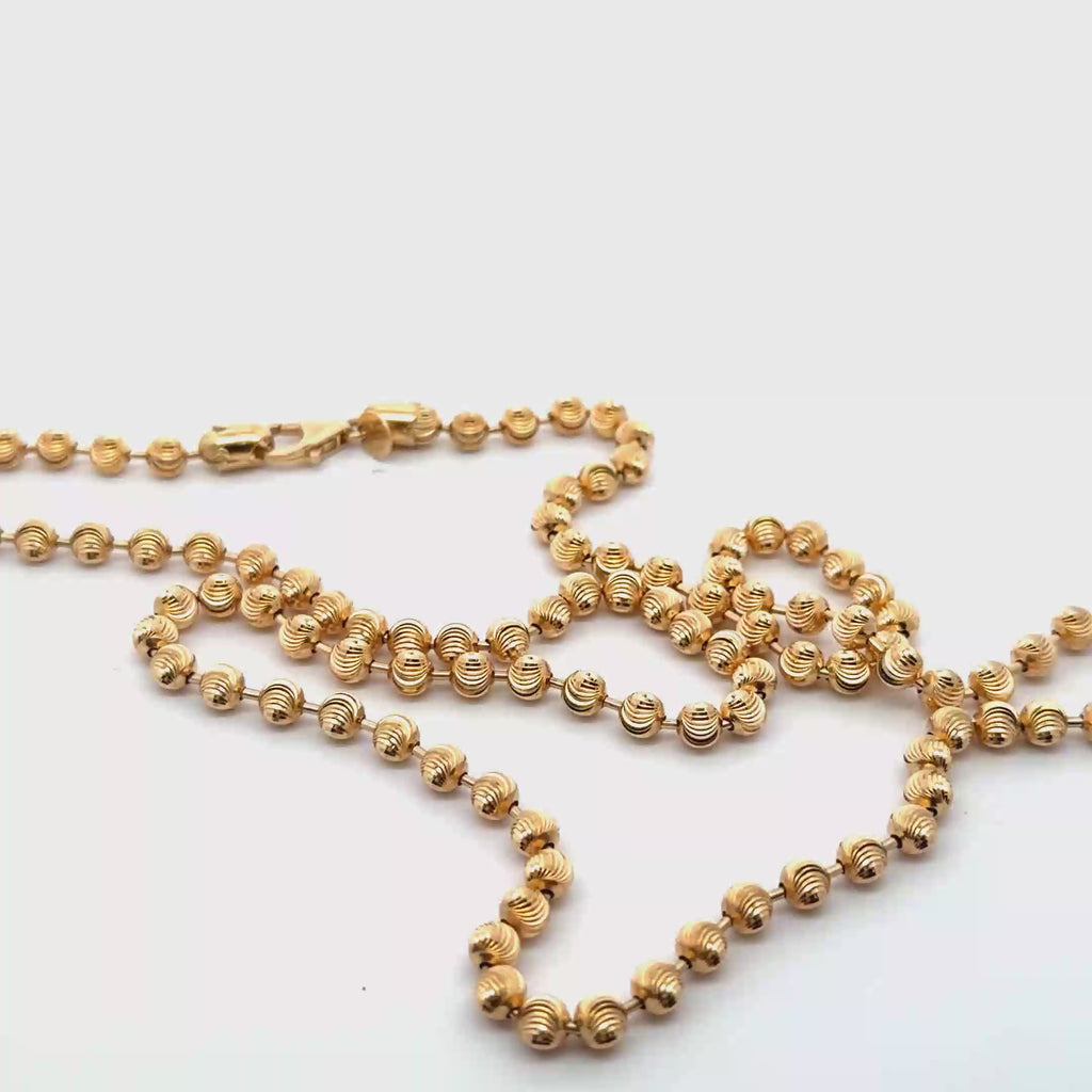 Elegant Yellow Gold Beaded Necklace