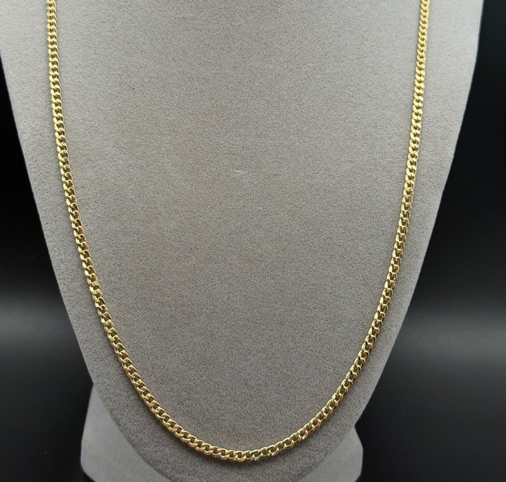 Classic Yellow Gold Cuban Chain Necklace