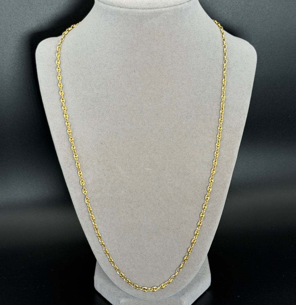 Classic Mariner Link Chain Necklace in Yellow Gold