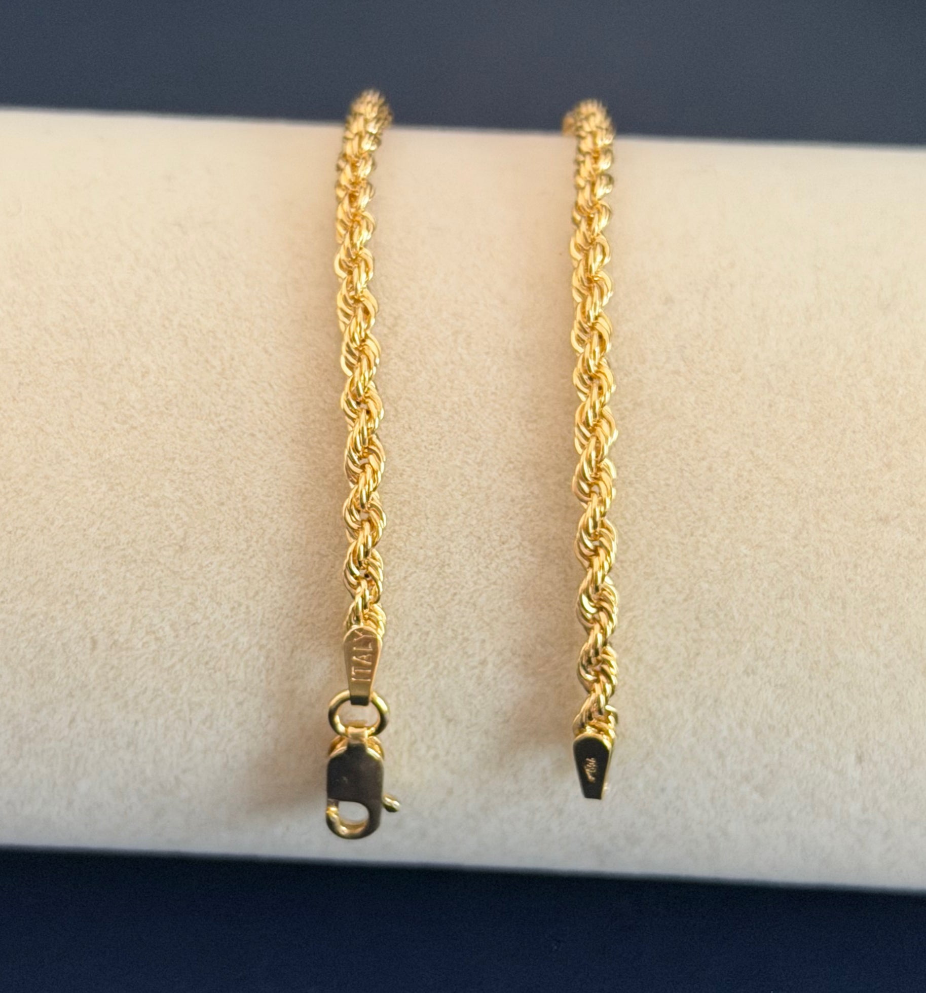 Classic Yellow Gold Rope Chain Bracelet
