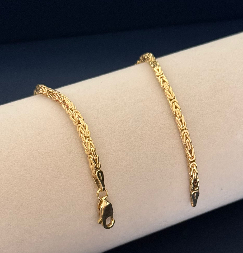 Yellow Gold Woven Link Chain Bracelet