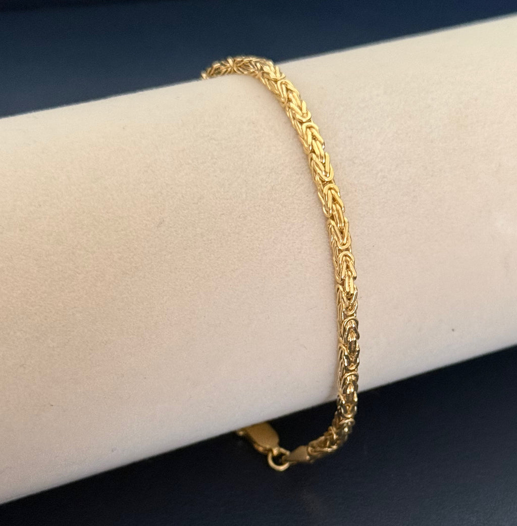 Yellow Gold Woven Link Chain Bracelet