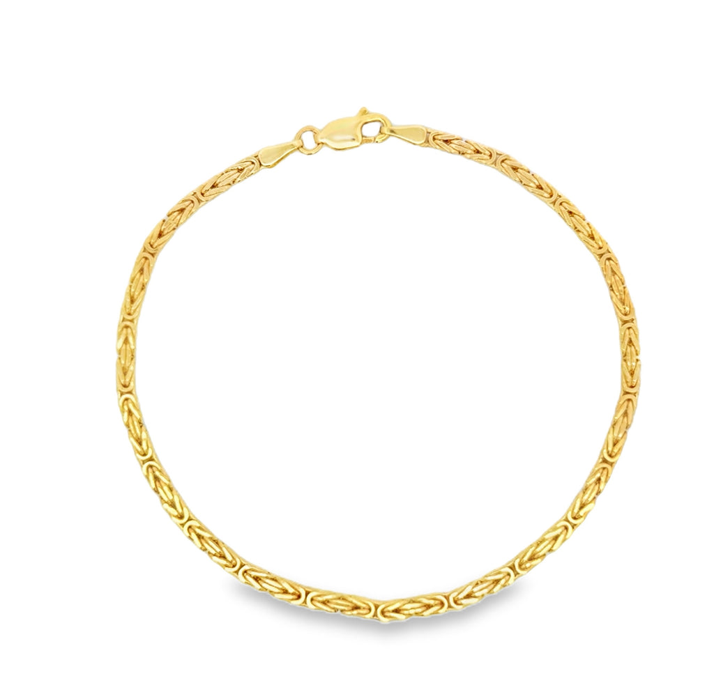 Yellow Gold Woven Link Chain Bracelet