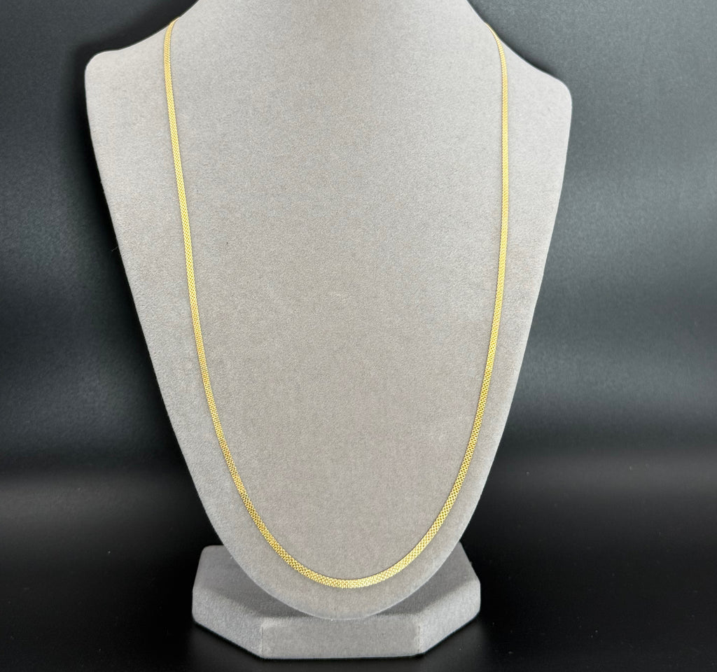 Yellow Gold Woven Mesh Chain Necklace
