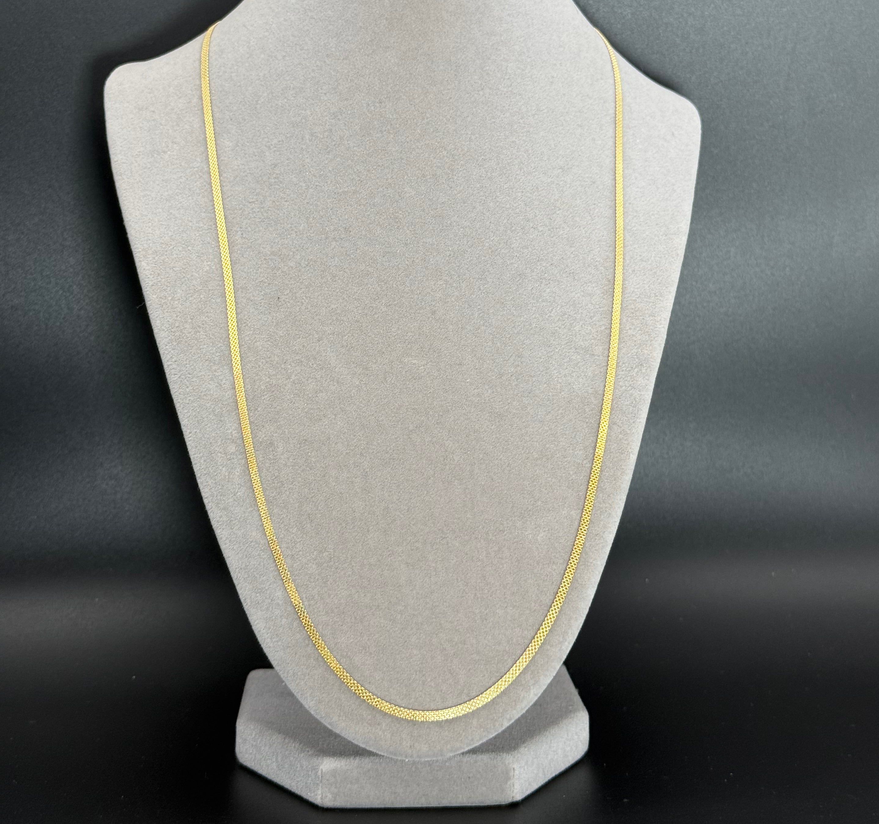 Yellow Gold Woven Mesh Chain Necklace